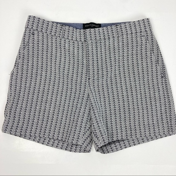 BANANA REPUBLIC 5 Inch Tailored Shorts Black/White   Size 2 - Picture 4 of 9